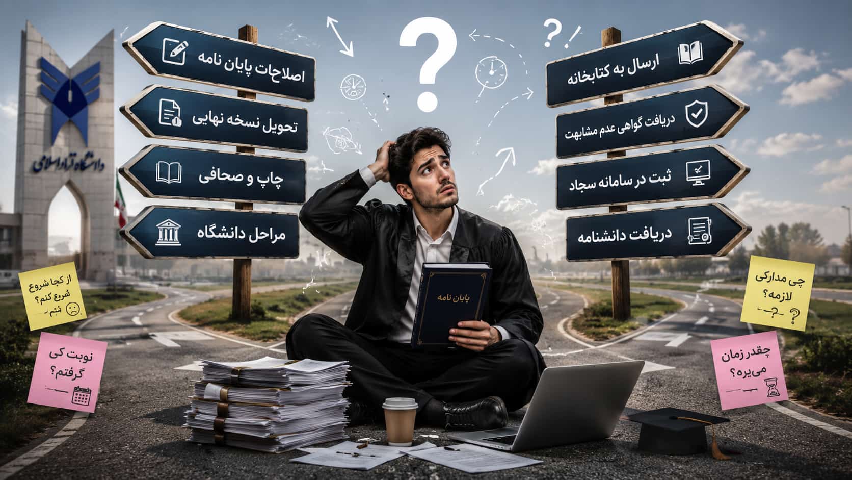 مراحل بعد از دفاع پایان نامه دانشگاه آزاد